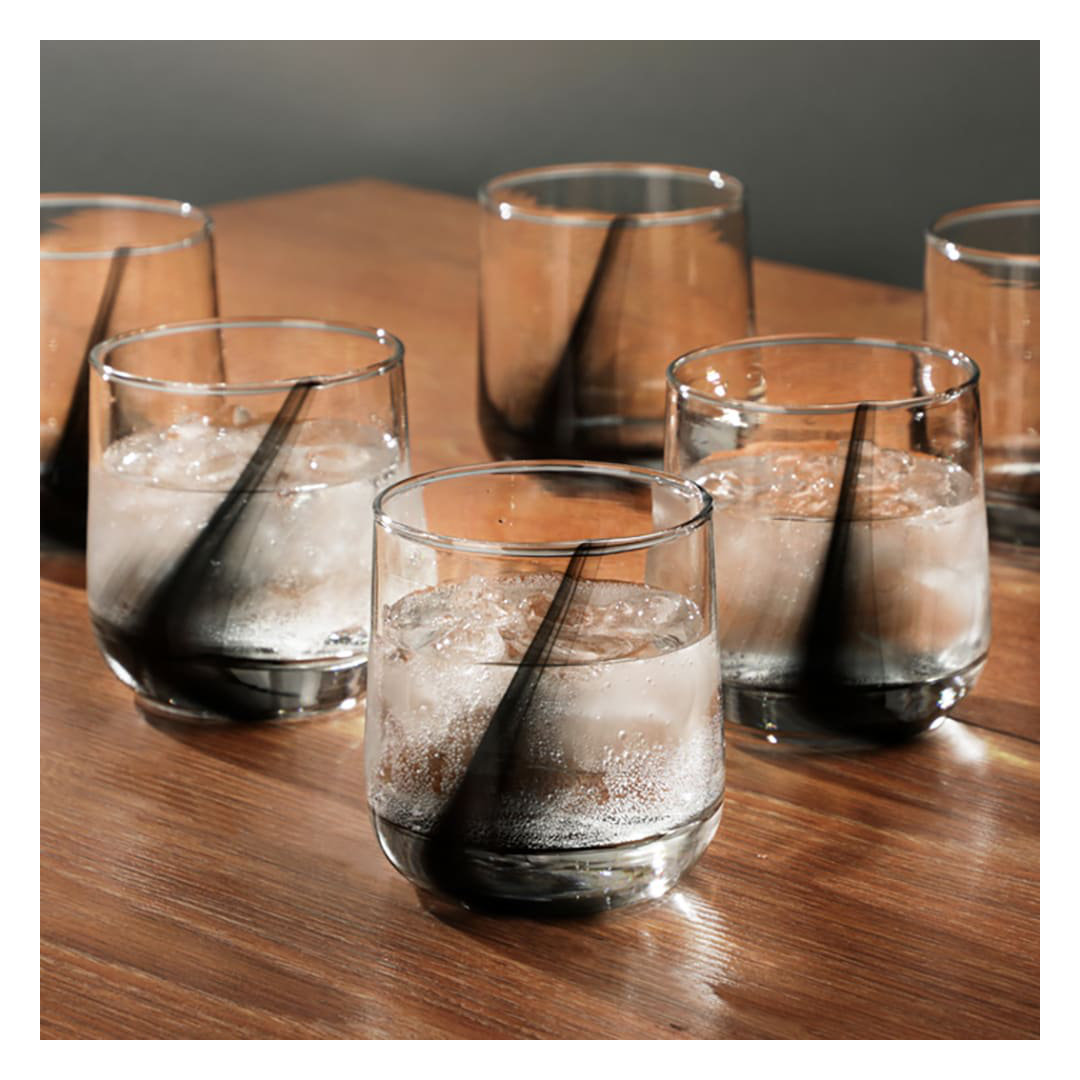 Libbey Ascent Black Ribbon 16 Piece Tumbler and Rocks Glass Set